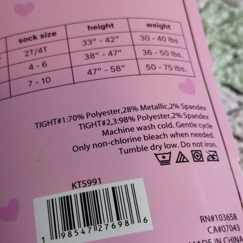 Dream Pink Youth M/L(7-10) Sweater Tights